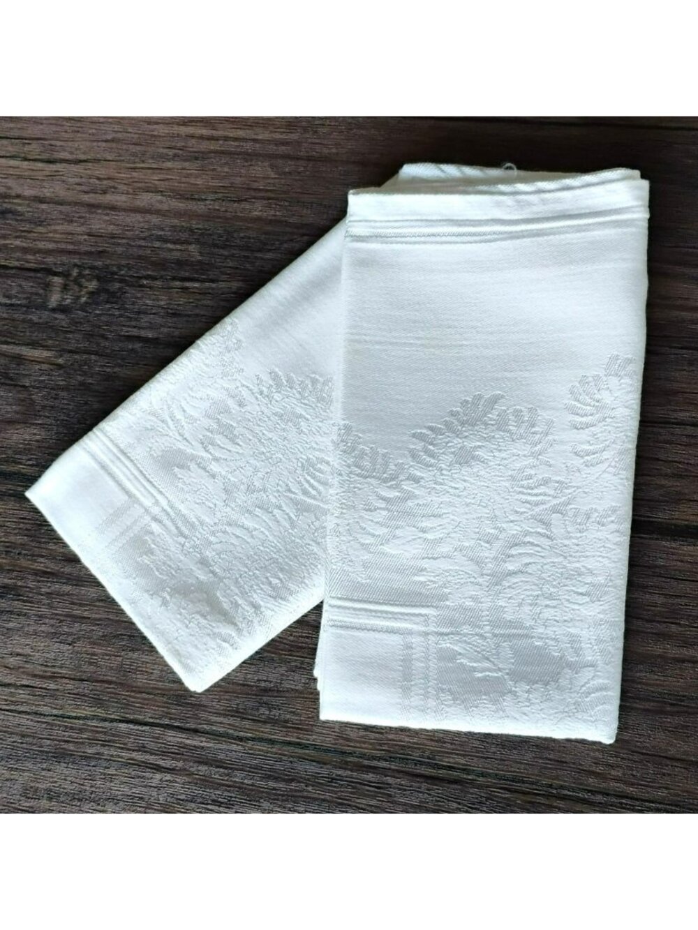 Vintage Kemp & Beatley White Damask Napkins Set Of 2 Cotton blend Czech Republic